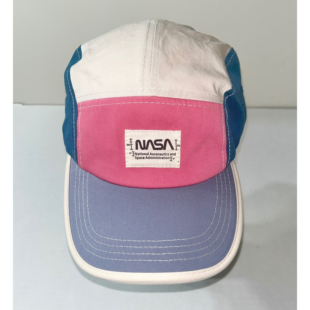 NASA Colorblock 5 Panel Camper Hat Adjustable Strapback Cap Multi Space Club